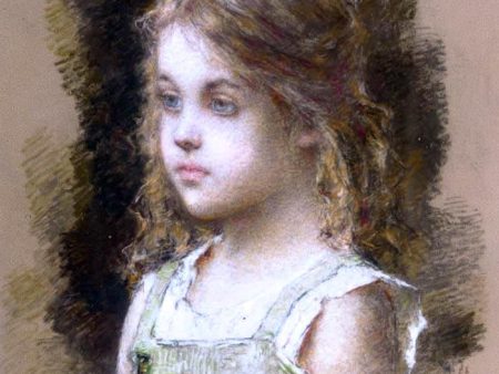 Young Girl in a Green Tunic by Alexei Alexeievich Harlamoff - Hand-Painted Oil Painting on Canvas Cheap