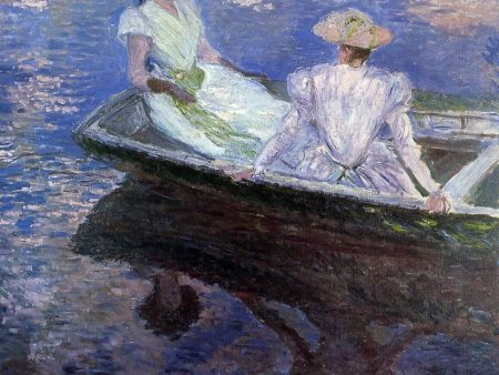 Young Girls in a Row Boat by Claude Oscar Monet - Hand-Painted Oil Painting on Canvas Fashion