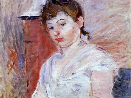 Young Woman in White by Berthe Morisot - Hand-Painted Oil Painting on Canvas For Sale