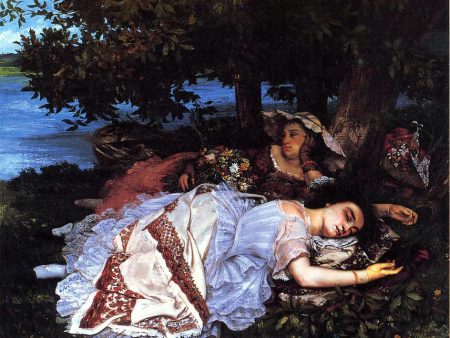 Young Ladies on the Banks of the Seine (also known as Summer) by Gustave Courbet - Hand-Painted Oil Painting on Canvas Supply