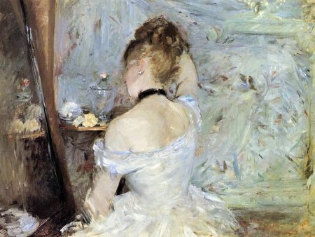 Young Woman at the Mirror (also known as Young Girl Getting Dressed, Seen from the Back) by Berthe Morisot - Hand-Painted Oil Painting on Canvas For Cheap