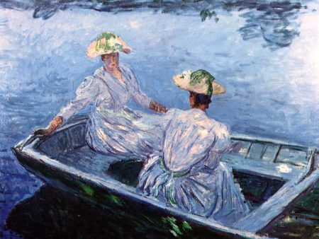 A Blue Row Boat by Claude Oscar Monet - Hand-Painted Oil Painting on Canvas Online Hot Sale