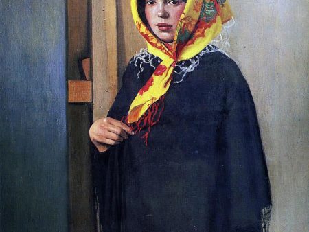 Young Woman with Yellow Scarf by Felix Vallotton - Hand-Painted Oil Painting on Canvas Fashion