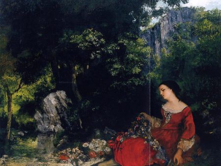 Woman with Garland by Gustave Courbet - Hand-Painted Oil Painting on Canvas Hot on Sale