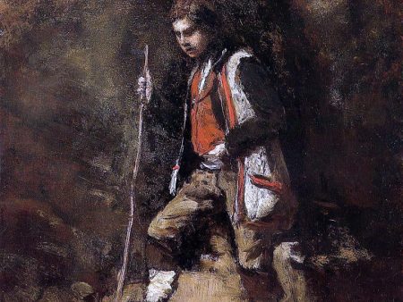 Young Italian Patriot in the Mountains by Jean-Baptiste-Camille Corot - Hand-Painted Oil Painting on Canvas Supply