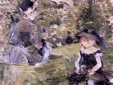 Young Woman and Child on an Isle by Berthe Morisot - Hand-Painted Oil Painting on Canvas For Sale