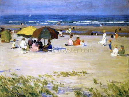 Woman with White Robe by Edward Potthast - Hand-Painted Oil Painting on Canvas on Sale