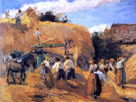 The Threshing Machine by Camille Pissarro - Hand-Painted Oil Painting on Canvas Cheap