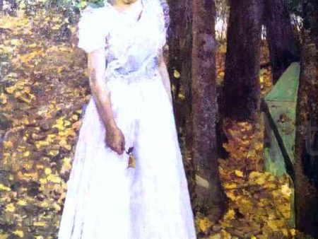 Young Woman in a Garden by Constantin Alexeevich Korovin - Hand-Painted Oil Painting on Canvas on Sale