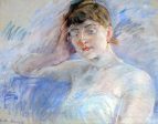 Young Woman in White (also known as Isabelle Lemmonier) by Berthe Morisot - Hand-Painted Oil Painting on Canvas Supply