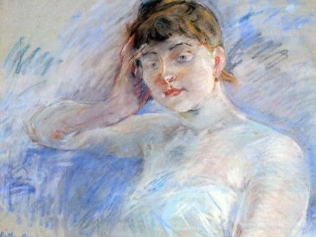 Young Woman in White (also known as Isabelle Lemmonier) by Berthe Morisot - Hand-Painted Oil Painting on Canvas Supply