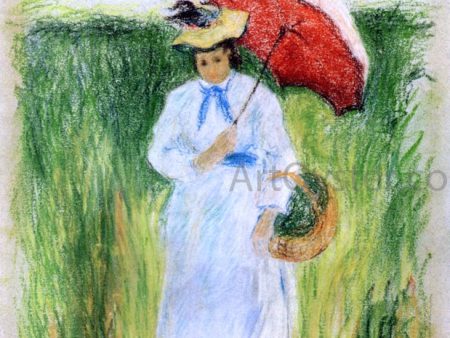 Young Woman with an Umbrella by Camille Pissarro - Hand-Painted Oil Painting on Canvas Online Hot Sale