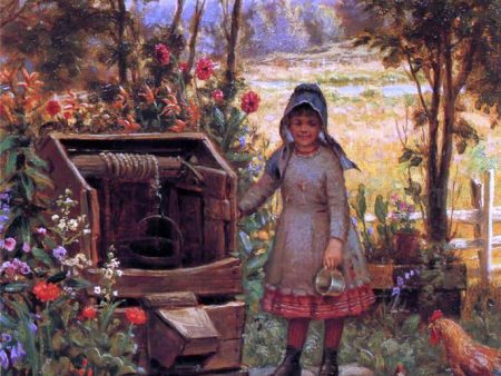 A Little Flower Girl by Edward Lamson Henry - Hand-Painted Oil Painting on Canvas For Cheap