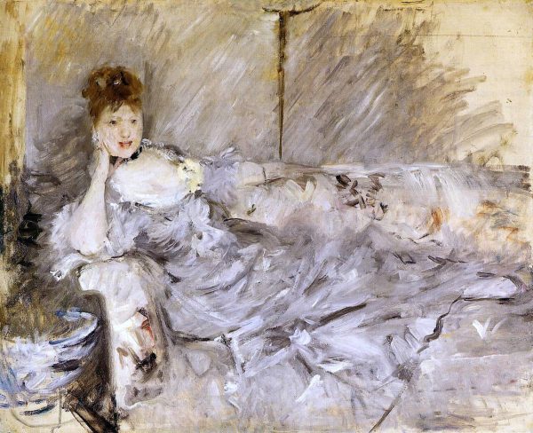 Young Woman in Grey Reclining by Berthe Morisot - Hand-Painted Oil Painting on Canvas Supply