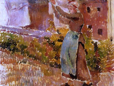 Women Tending the Laundry (study) by Camille Pissarro - Hand-Painted Oil Painting on Canvas For Cheap