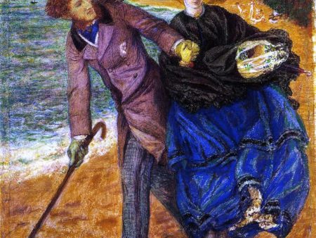 Writing on the Sand by Dante Gabriel Rossetti - Hand-Painted Oil Painting on Canvas Hot on Sale