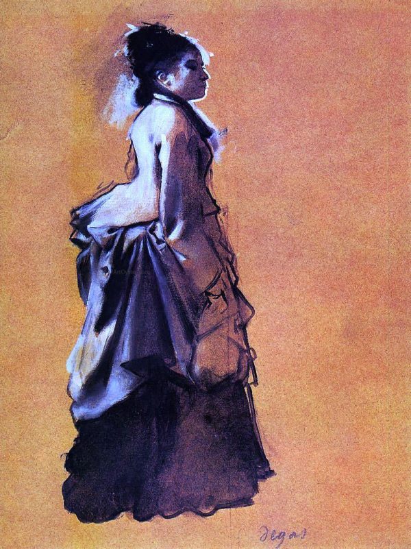 Young Woman in Street Dress by Edgar Degas - Hand-Painted Oil Painting on Canvas Supply