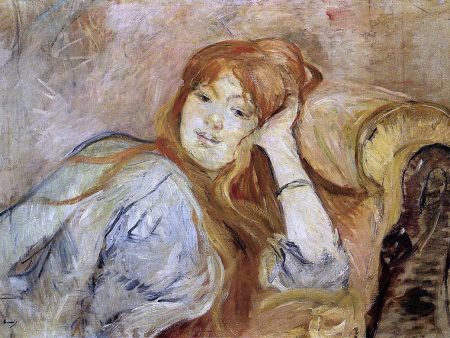 Young Woman Leaning on Her Elbow by Berthe Morisot - Hand-Painted Oil Painting on Canvas Fashion