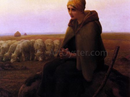 A Resting Shepherdess by Aime Perret - Hand-Painted Oil Painting on Canvas Cheap