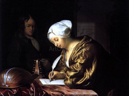 Woman Writing a Letter by The Elder Frans Van  Mieris - Hand-Painted Oil Painting on Canvas Online Hot Sale