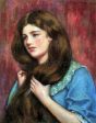 Portrait of a Young Beauty by Federico Zandomeneghi - Hand-Painted Oil Painting on Canvas Sale