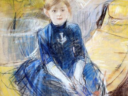 A Little Girl in a Blue Dress by Berthe Morisot - Hand-Painted Oil Painting on Canvas Online Hot Sale