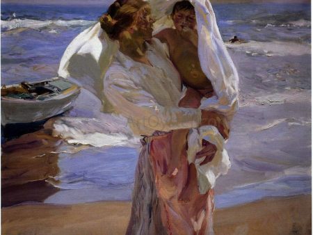 After Bathing, Valencia by Joaquin Sorolla Y Bastida - Hand-Painted Oil Painting on Canvas For Cheap