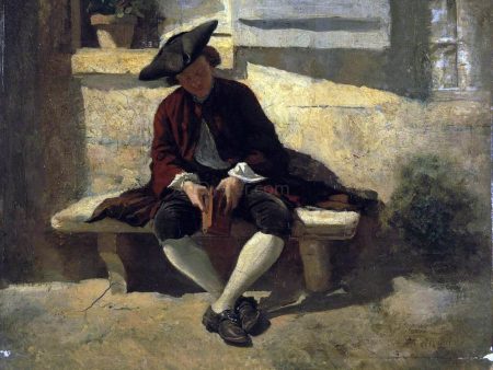 Young Man with a Book by Jean-Louis Ernest Meissonier - Hand-Painted Oil Painting on Canvas Hot on Sale