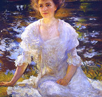 A Portrait of Eleanor Hyde Phillips by Edmund Tarbell - Hand-Painted Oil Painting on Canvas Supply