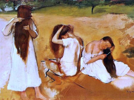 Women Combing Their Hair by Edgar Degas - Hand-Painted Oil Painting on Canvas Discount