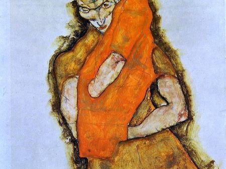 Mother and Child by Egon Schiele - Hand-Painted Oil Painting on Canvas For Cheap