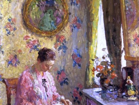 A Lady Reading by Gari Melchers - Hand-Painted Oil Painting on Canvas Online