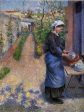 Young Woman Washing Plates by Camille Pissarro - Hand-Painted Oil Painting on Canvas Online Sale