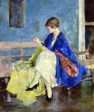 A Blue Kimono by Charles Webster Hawthorne - Hand-Painted Oil Painting on Canvas Discount