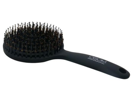 Apvalios formos šepetys plaukams, skirtas plaukų džiovinimui OSOM Professional Lollipop Vent Brush Matte Black OSOM15479, juodas, su nailono spygliukais ir šerno šereliais Online Sale