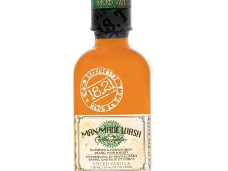 Daugiafunkcė priemonė vyrams 3 in 1: stiprinamasis šampūnas, kondicionierius ir kūno prausiklis viename 18.21 Man Made Wash Spiced Vanilla WSH3SVN, 100 ml Discount